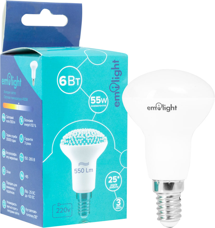 Лампа світлодіодна Emilight (2230529474015) 6Вт, E14, 4100K